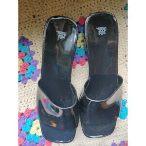 Wild Fable Black Macy Women's Slip On Block Heeled Sandals Size 10 Pre-owned
